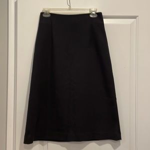LOFT size 2, black skirt calf length, great condition!